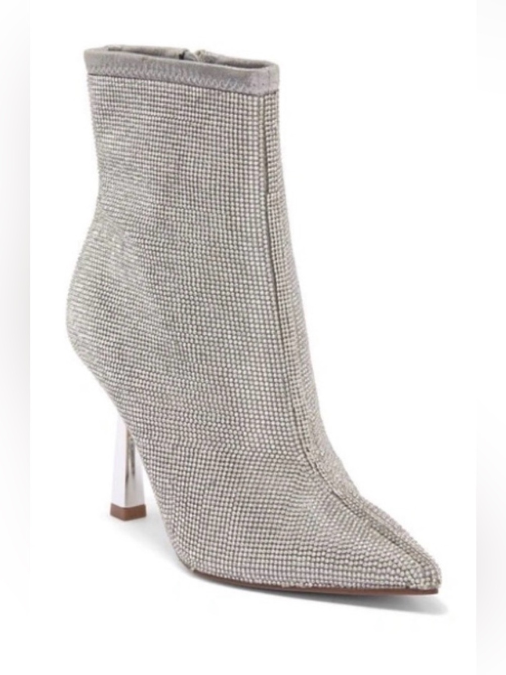 NWOT- STEVE MADDEN Womens Silver Rhinestone Metallic Seyla Booties - Size 8M